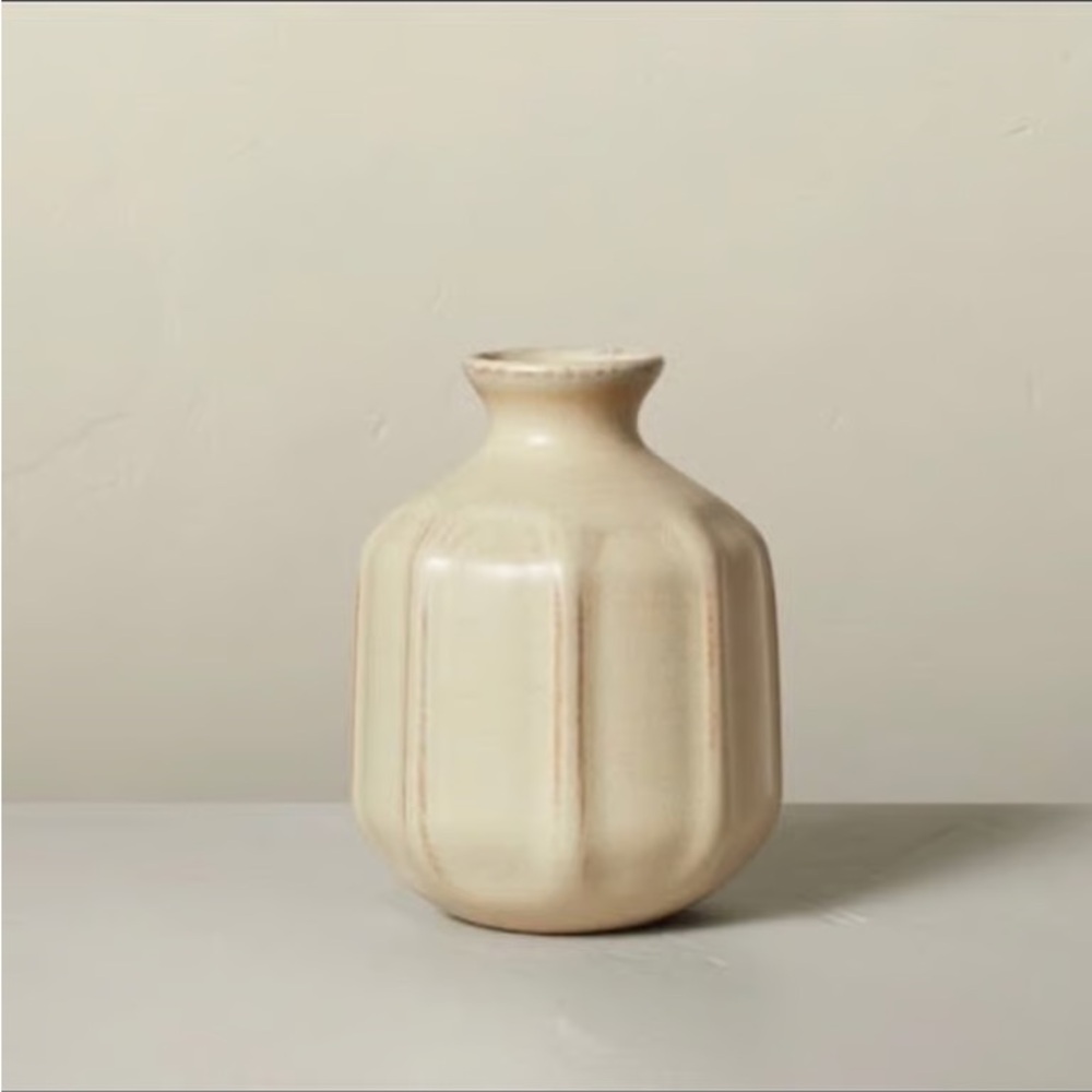 4” Faceted Ceramic Bud Vase Taupe-Hearth & Hand Magnolia